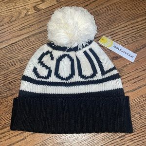 SOULCYCLE SOUL BLACK & WHITE POM BEANIE
